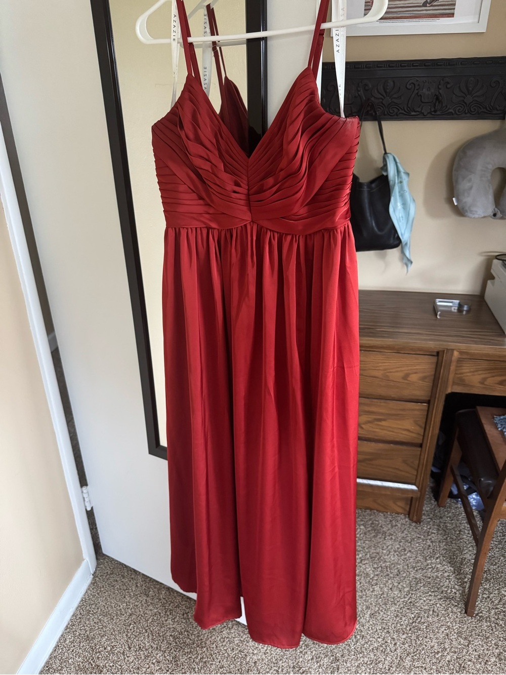 AZAZIE ALIA, Stretch Satin, Rust, A14